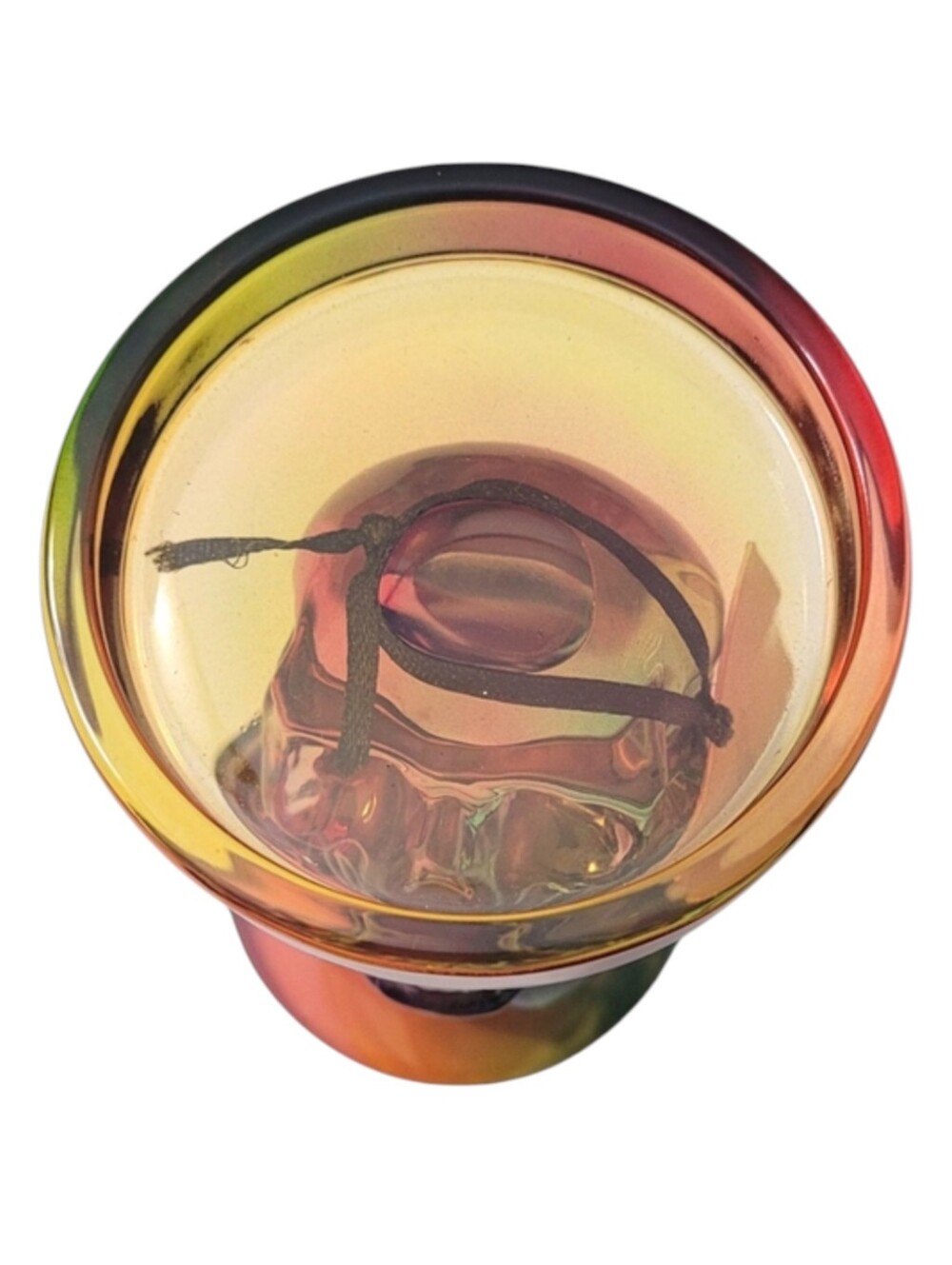 NWT Christian Lacroix Iridescent Glass Skull Candle Holder 6″ Gothic Decor - Picture 6 of 12